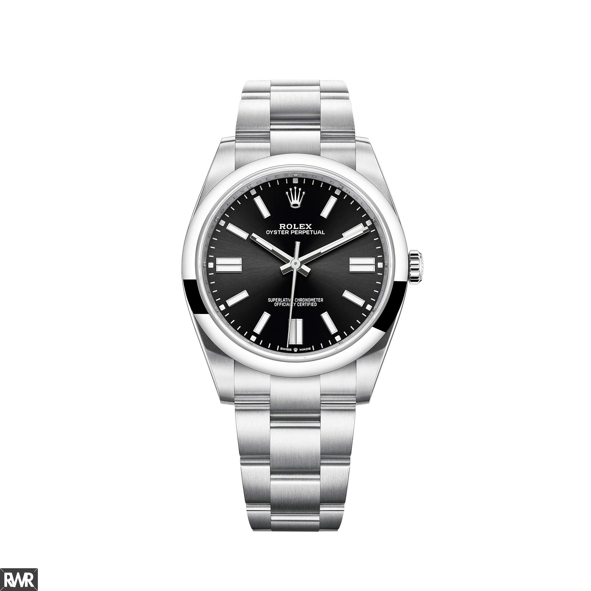 Rolex Oyster Perpetual 41 Bright Black Dial Oyster Bracelet replica