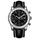 Replica Breitling Navitimer World Chronograph Automatic Chronometer Black Dial Men's Watch