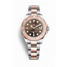 fake Rolex Yacht-Master 37 Everose Rolesor Oystersteel 18 ct Everose gold 268621 Chocolate Dial Watch
