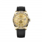 Rolex Sky-Dweller 18 ct yellow gold champagne-colour dial Oysterflex bracelet replica