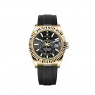 Rolex Sky-Dweller 18 ct yellow gold bright black dial Oysterflex bracelet replica